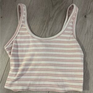 Forever 21 Pink and White Striped Tank Top